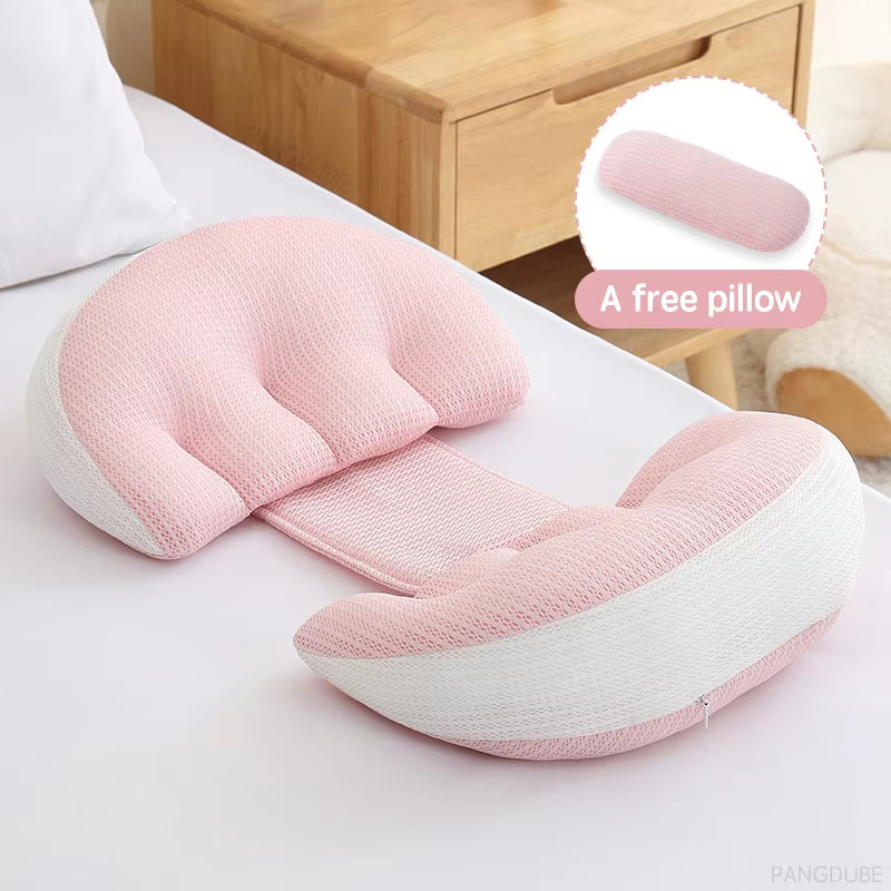 Pregnancy Pillow with 1Pc Free an Auxiliary Pillow Cotton Waist Support Pillow for Pregnant Women Sleeping Body Pillow